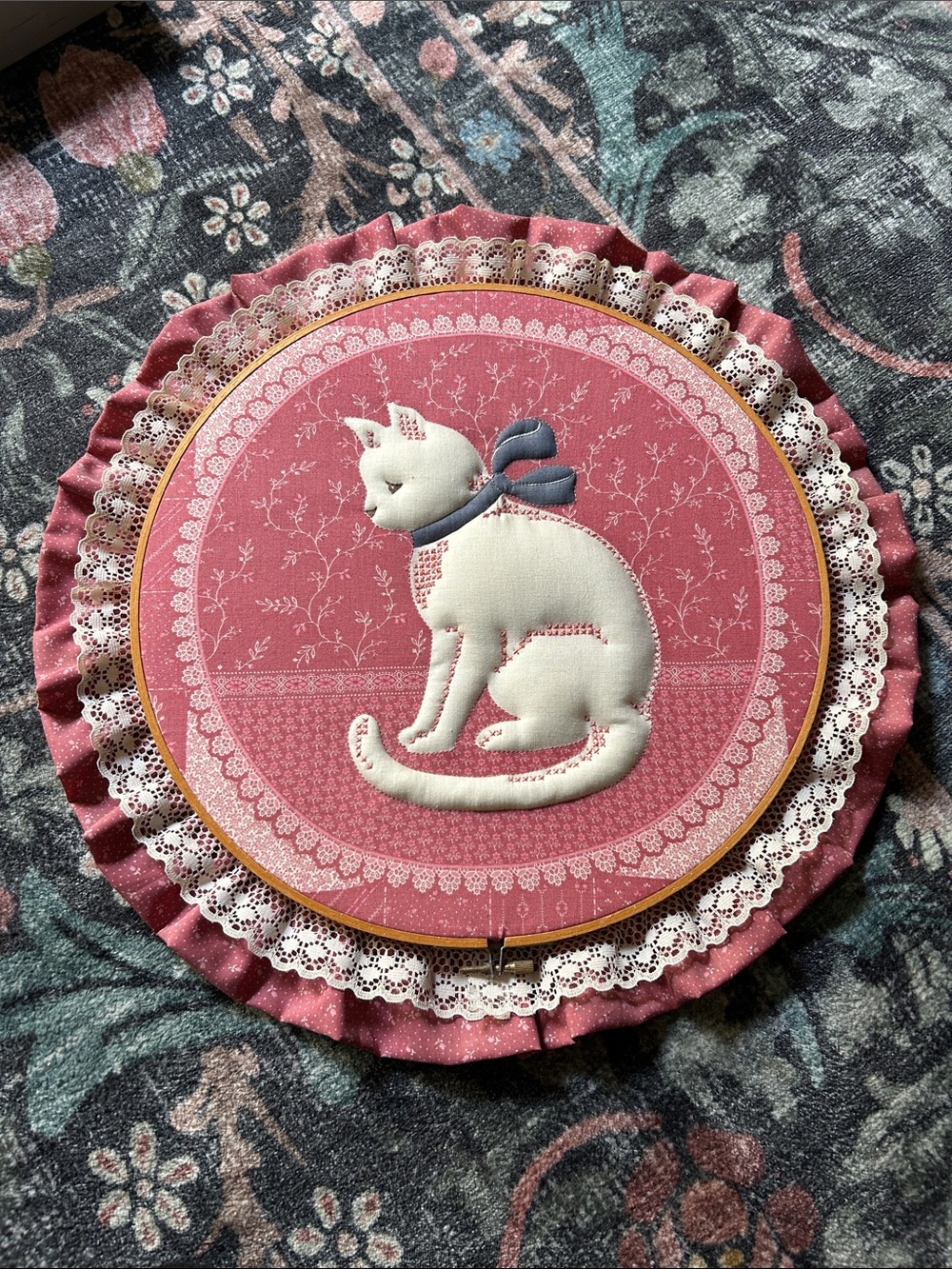 Decorative Pink Cat Wall Hanging Plush Accent